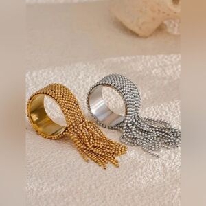 Gold Plated Tassel Ring